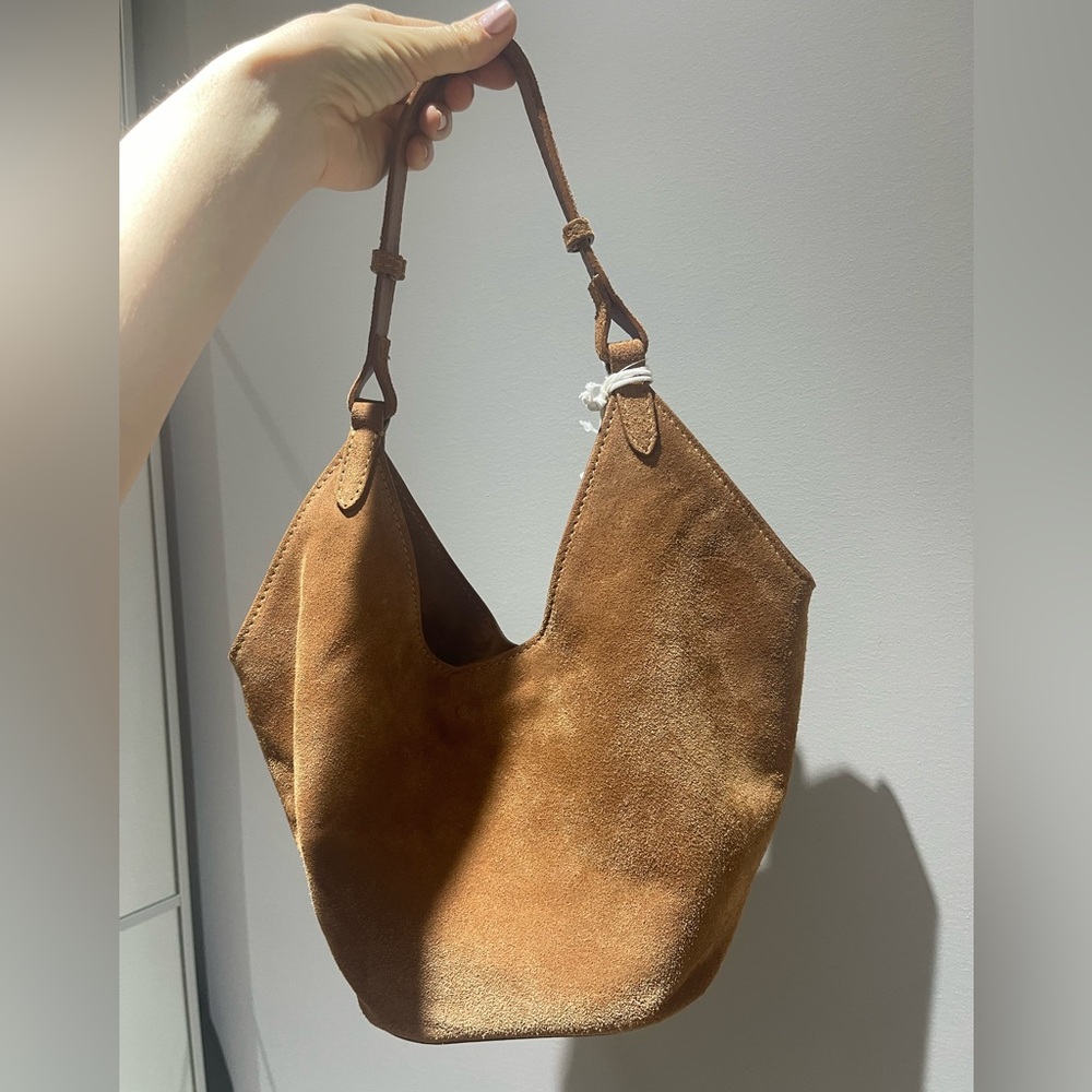 Elegant Tan Suede Hobo Bag